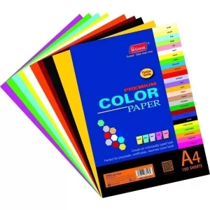 Bìa màu A4 xấp 100 - 180 gsm (thơm + 5 màu)